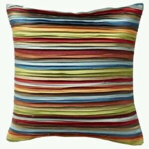 2 Pier 1 Imports Multicolored Stripe Decorative Throw Accent Pillows